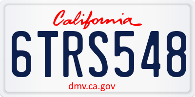 CA license plate 6TRS548