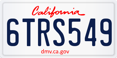 CA license plate 6TRS549