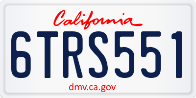 CA license plate 6TRS551