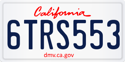 CA license plate 6TRS553