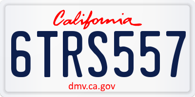 CA license plate 6TRS557