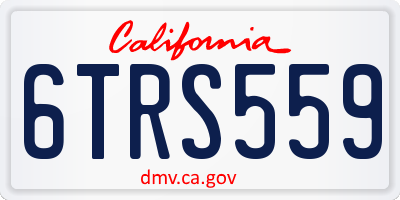 CA license plate 6TRS559