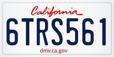 CA license plate 6TRS561