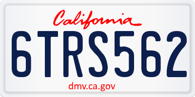 CA license plate 6TRS562