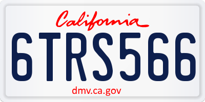 CA license plate 6TRS566