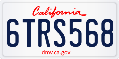 CA license plate 6TRS568