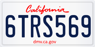 CA license plate 6TRS569