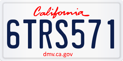 CA license plate 6TRS571