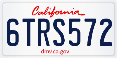 CA license plate 6TRS572