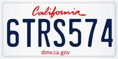 CA license plate 6TRS574