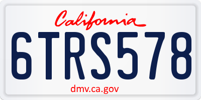 CA license plate 6TRS578
