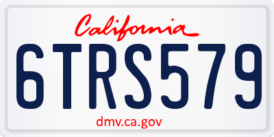 CA license plate 6TRS579