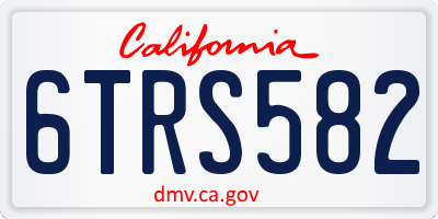CA license plate 6TRS582