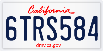 CA license plate 6TRS584
