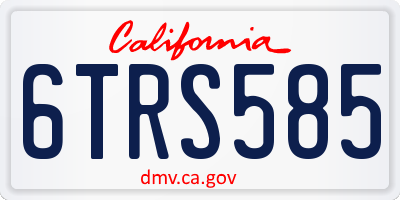 CA license plate 6TRS585