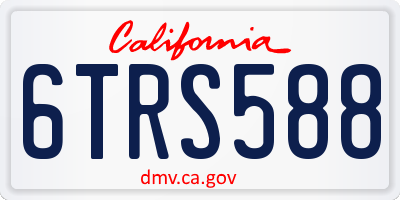 CA license plate 6TRS588
