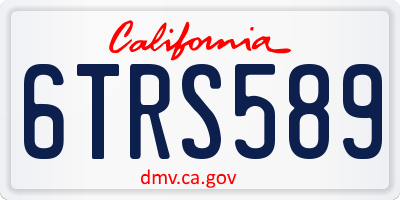 CA license plate 6TRS589