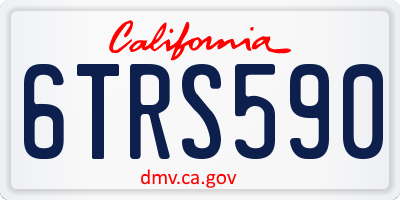 CA license plate 6TRS590