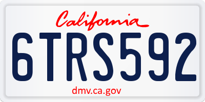 CA license plate 6TRS592