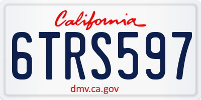 CA license plate 6TRS597