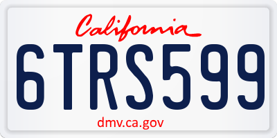 CA license plate 6TRS599