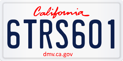 CA license plate 6TRS601