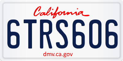 CA license plate 6TRS606