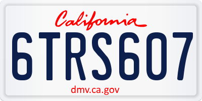 CA license plate 6TRS607