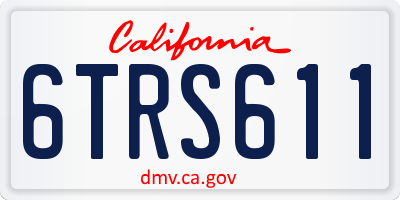CA license plate 6TRS611