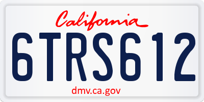 CA license plate 6TRS612