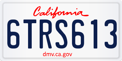 CA license plate 6TRS613