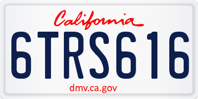 CA license plate 6TRS616