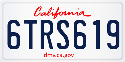 CA license plate 6TRS619