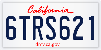 CA license plate 6TRS621