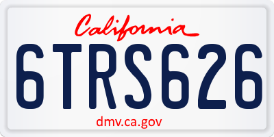 CA license plate 6TRS626