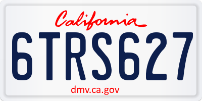 CA license plate 6TRS627