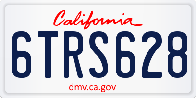 CA license plate 6TRS628