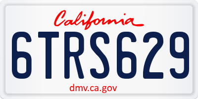 CA license plate 6TRS629