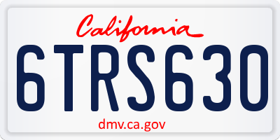 CA license plate 6TRS630