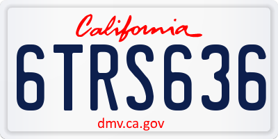 CA license plate 6TRS636