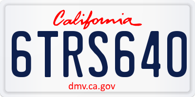 CA license plate 6TRS640