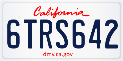 CA license plate 6TRS642