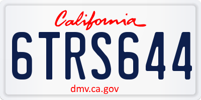CA license plate 6TRS644