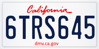 CA license plate 6TRS645