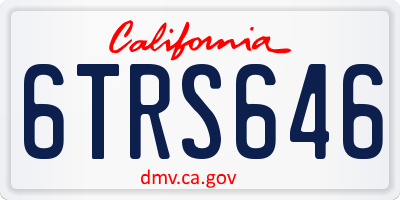 CA license plate 6TRS646