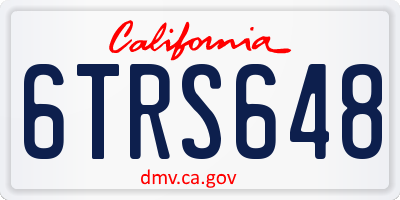 CA license plate 6TRS648