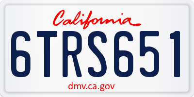 CA license plate 6TRS651