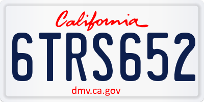 CA license plate 6TRS652