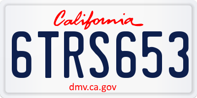 CA license plate 6TRS653