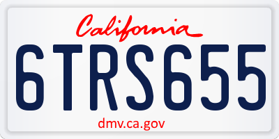 CA license plate 6TRS655